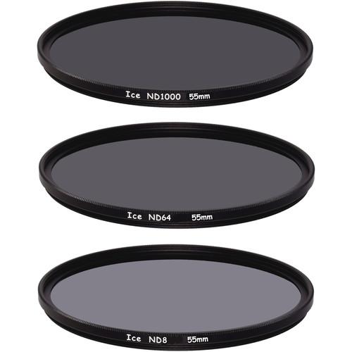 Ice 55mm ND8, ND64, and ND1000 Solid Neutral Density Filter Kit