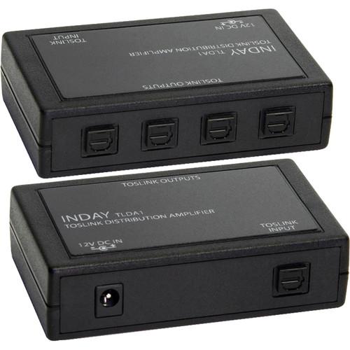 Inday TOSLINK 4-Output Optical Distribution Amplifier Repeater
