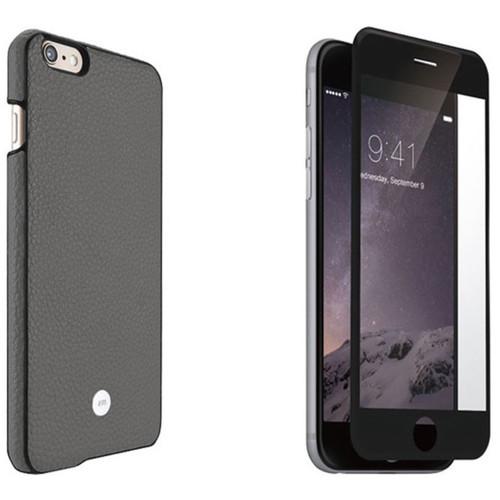 Just Mobile Gray Quattro Back Case with Black Screen Protector Kit for iPhone 6 Plus 6s Plus
