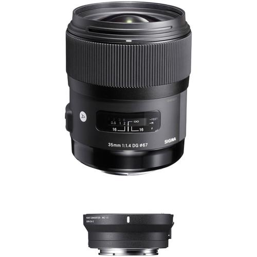 Sigma 35mm f 1.4 DG HSM Art Lens for Sigma SA and MC-11 Mount Converter Lens Adapter for Sony E Kit