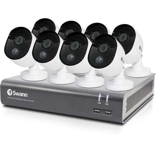 Swann 8-Channel 1080p DVR with 1TB HDD & 8 1080p Outdoor Night Vision Bullet Cameras