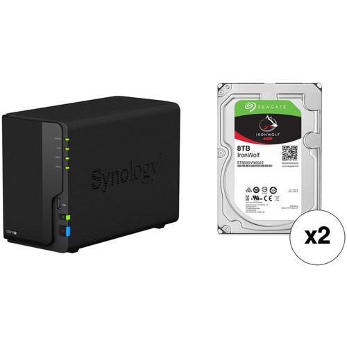 Synology DiskStation 16TB DS218 2-Bay NAS Enclosure Kit with Seagate NAS Drives