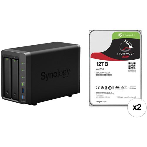 Synology DiskStation 24TB DS718 2-Bay NAS Enclosure Kit with Seagate NAS Drives