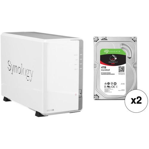 Synology DiskStation 8TB DS218j 2-Bay NAS Enclosure Kit with Seagate NAS Drives