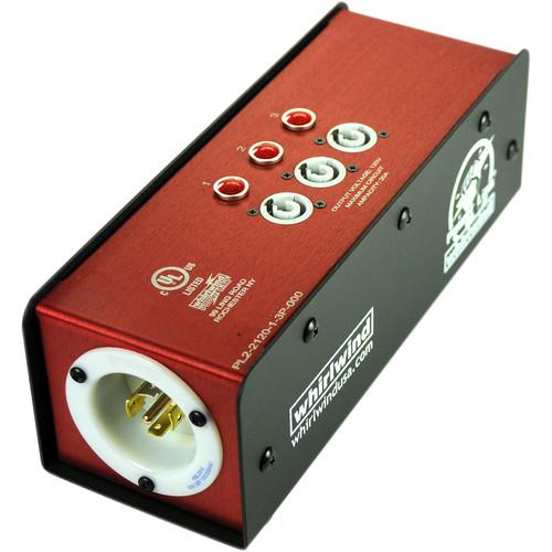 Whirlwind Power Link P2 Stringer with NEMA L21-20 Inlet & Three 20A Neutrik PowerCon Outlets