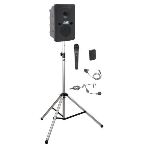 Anchor Audio GG-BP2-HB Go Getter Portable Sound System Basic Package 1 with Bodypack Transmitter & Wireless Handheld Microphone and Speaker Stand