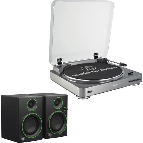 Audio-Technica Consumer AT-LP60USB Fully Automatic Belt-Drive Turntable and Powered Speakers Kit