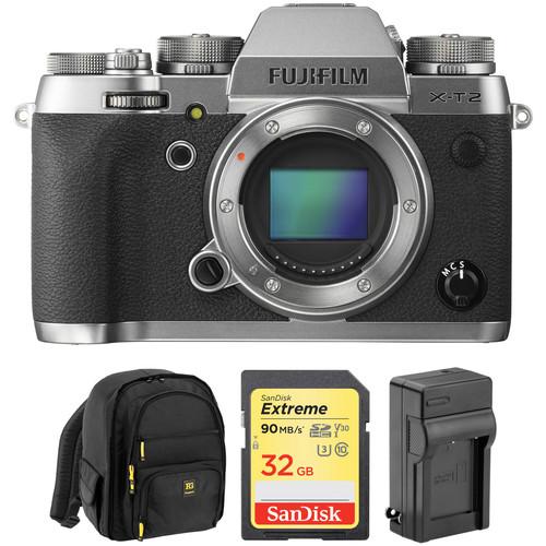 FUJIFILM X-T2 Mirrorless Digital Camera Body with Free Accessory Kit