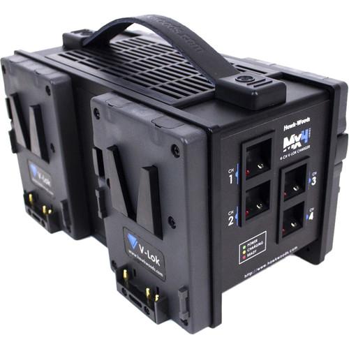Hawk-Woods 4-Channel V-Lok Simultaneous Charger for V-Mount and MINI-VL Batteries