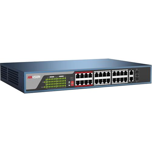 Hikvision 24-Port 10 100 Mb s PoE-Compliant Unmanaged Network Switch