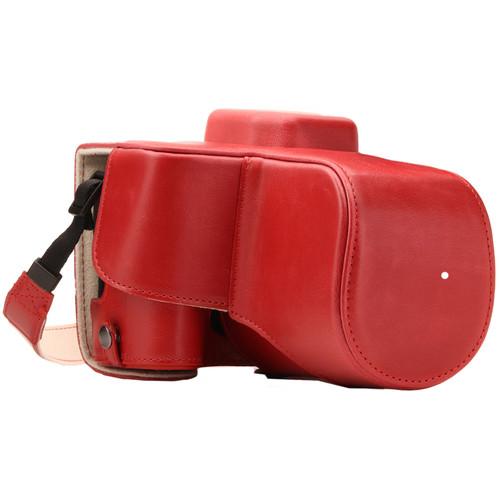 MegaGear Ever Ready PU Leather Case with Strap for Canon EOS Rebel SL2, EOS 200D & Kiss X9 with 18-55mm