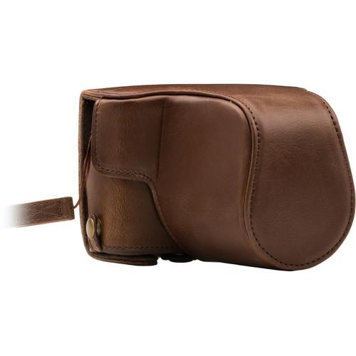 MegaGear Ever Ready PU Leather Case with Strap for Canon M100 with 15-45mm