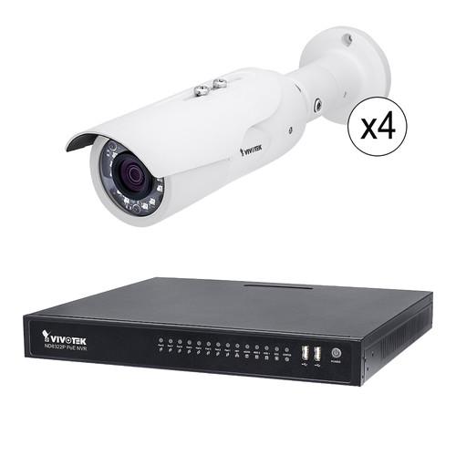 Vivotek 8-Channel 1080p NVR with 2TB HDD and 4 1080p Outdoor Network Bullet Cameras