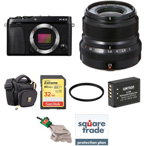 FUJIFILM X-E3 Mirrorless Digital Camera with 23mm Lens Deluxe Kit