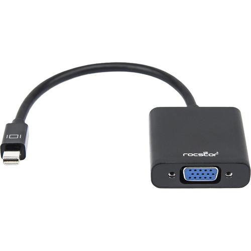 Rocstor Mini Displayport to VGA Adapter - 1 X Mini Displayport Male - 1 X Hd-15 Female VGA - Black