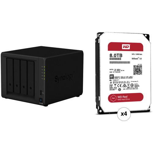 Synology DiskStation 32TB DS918 4-Bay NAS Enclosure Kit with WD NAS Drives