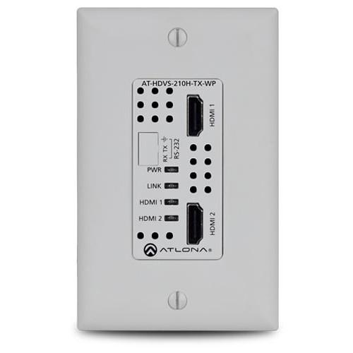 Atlona 4K UHD 2x1 HDBaseT Wall Plate Switcher with HDMI and USB Type-C Inputs