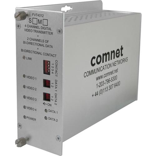 COMNET Single Mode Transmitter with 4 Video, 2 Bi-directional Data and 1 Contact Closure