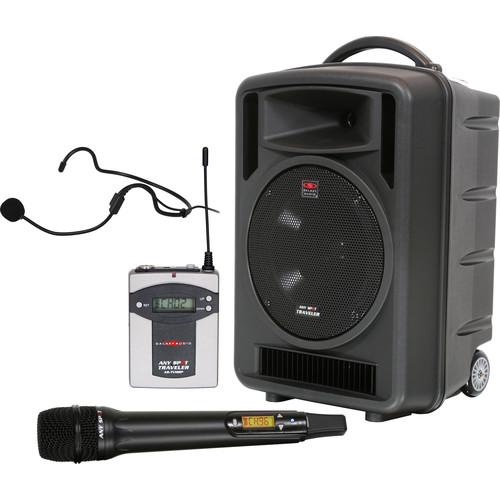 Galaxy Audio Traveler 10" 150W Peak PA System with Dual-Wireless Receiver, Bodypack, Headset Mic & Handheld Microphone