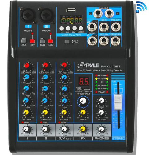 Pyle Pro PMXU43BT Compact 4-Channel, Bluetooth-Enabled