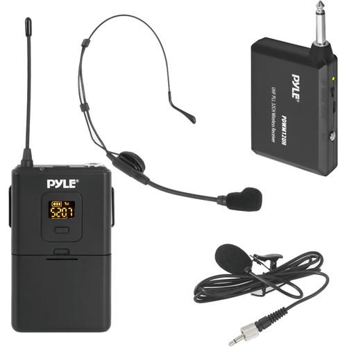 Pyle Pro UHF PLL 32-Channel Wireless System with Headset and Lavalier Mic