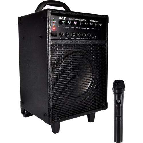 Pyle Pro Wireless Portable Bluetooth PA Speaker System with Wireless Handheld Microphone