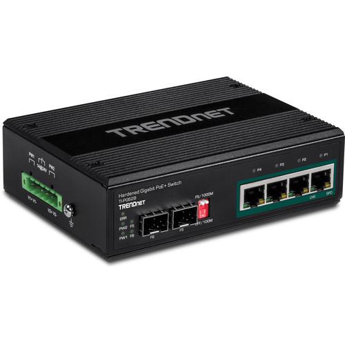 TRENDnet 6-Port Industrial Gigabit PoE DIN-Rail Switch