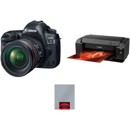 Canon EOS 5D Mark IV with 24-70mm f 4L Lens and Inkjet Printer Kit