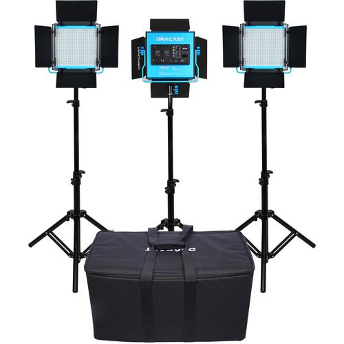 Dracast S-Series LED500 Plus Bi-Color LED 3-Light Kit with NP-F Battery Plates