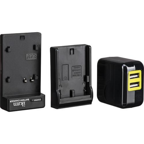 ikan Single DV Battery Charger and USB Wall Adapter with Canon 900-Series Plate