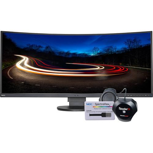 NEC EX341R-BK-SV 34" 21:9 Ultrawide Curved LCD Monitor with SpectraView Color Calibration Kit