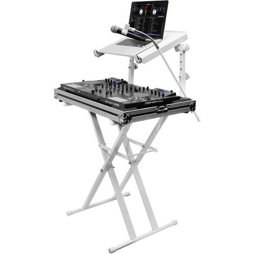 Odyssey Innovative Designs X-Stand Combo Dual-Tier Heavy-Duty Folding Stand with Microphone Boom & Laptop Gear Shelf