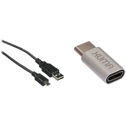 Pearstone USB 2.0 Type-A Male to Micro-USB Male Cable Kit with Micro-USB to USB Type-C Adapter