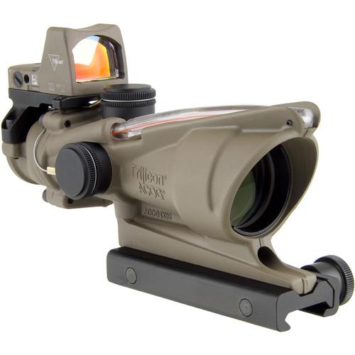 Trijicon 4x32 ACOG Dual Illuminated Riflescope and 3.25 MOA Red Dot Type 2 RMR Sight Kit