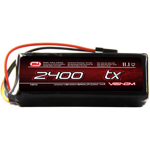 Venom Group Venom 5C 3S 2400mAh 11.1V Transmitter Receiver Plug Lipo Battery Fits Spektrum
