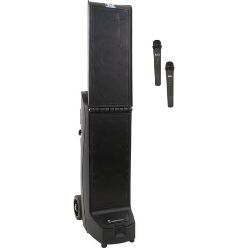 Anchor Audio BIG-DUAL-HH Bigfoot 2 Dual Package Portable Line Array Sound System with Bluetooth, AIR Transmitter, and Two Wireless Handheld Microphone Transmitters