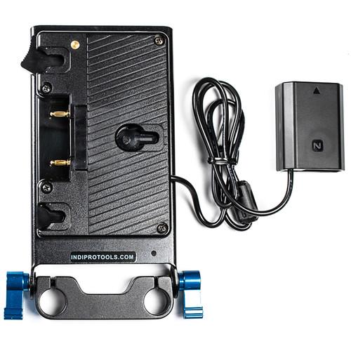 IndiPRO Tools Gold Mount Plate with NP-FZ100 Dummy Battery & 15mm Rod Clamps for Sony a7 III