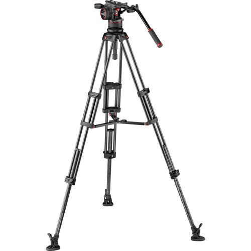 Manfrotto Nitrotech N12 Head & Carbon Fiber Twin Leg Video Tripod Kit