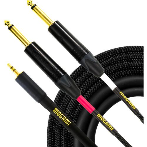 Mogami Stereo 3.5mm TRS Male to Dual Mono 1 4" TS Male Y-Cable