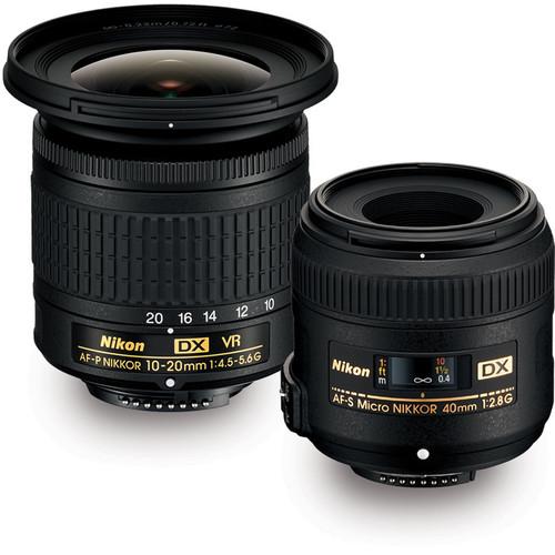 Nikon Landscape & Macro 2 Lens Kit with 10-20mm f 4.5-5.6 and 40mm f 2.8 Lenses