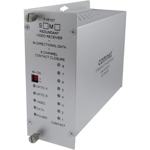 COMNET 10-Bit Digital Multi-Mode Video Receiver Data Transceiver with 1 Bi-Directional Data Channel Dual Optical Port Redundant Point-to-Point Configuration 8 Contact Closures
