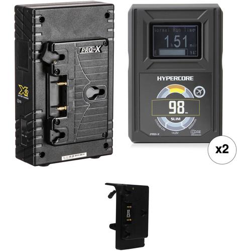 Core SWX HyperCore Slim 98 Two-Battery Kit for Sony FS7 with X2A Vertical Charger