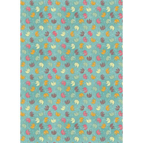 Westcott Tiny Elephants Matte Vinyl Backdrop with Grommets