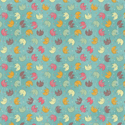 Westcott Tiny Elephants Matte Vinyl Backdrop with Hook-and-Loop Attachment