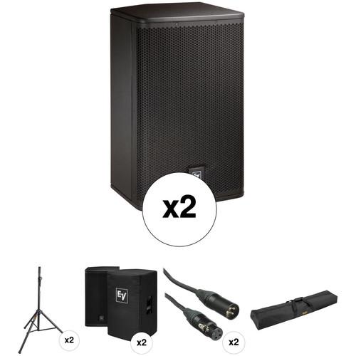 Electro-Voice ELX112P Kit with 2 x Speakers, Stands, Covers, Cables, and Bag