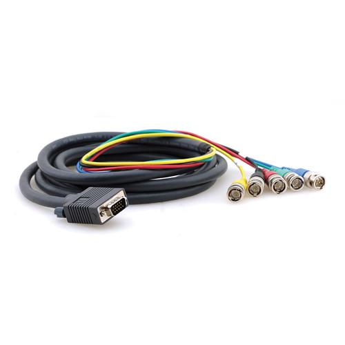 Kramer 15-Pin VGA Male to 5-BNC Male Breakout Cable, Kramer, 15-Pin, VGA, Male, to, 5-BNC, Male, Breakout, Cable