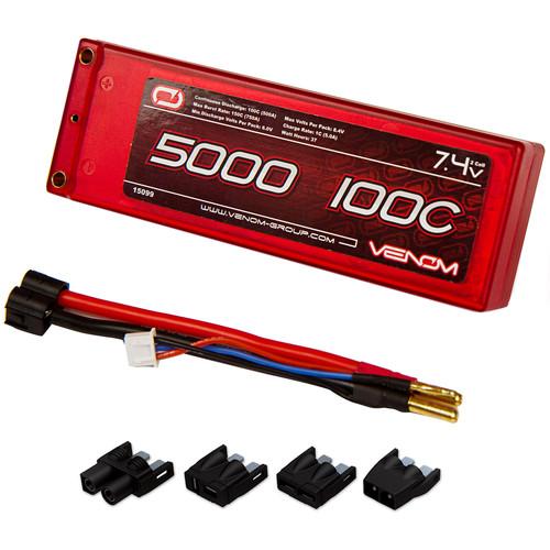 Venom Group Venom 100C 2S 7.4V 5000mAh Hardcase Rc Lipo Battery Roar Approved Traxxas Losi