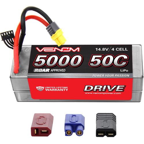 Venom Group Venom 50C 4S 5000mAh 14.8V Hard Case Rc Lipo Battery Roar Approved With Uni Plug