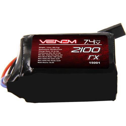 Venom Group Venom 5C 2S 2100mAh 7.4V Receiver Transmitter Hump Pack Lipo Battery