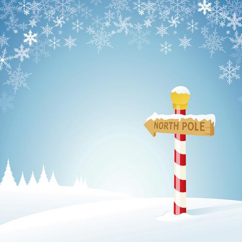 Westcott North Pole Art Canvas Backdrop with Hook-and-Loop Attachment